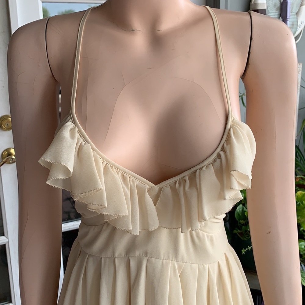 Beautiful Cream Ruffle Dress - Picture 7 of 9